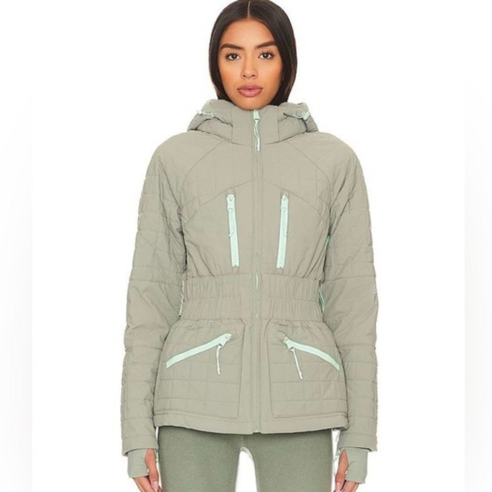 Free People All Prepped Ski Jacket Greyed Olive M